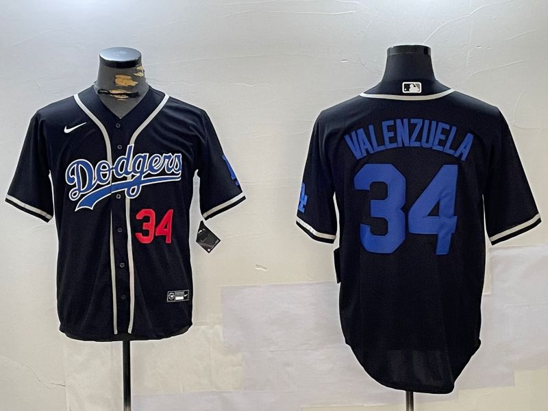 Men Los Angeles Dodgers #34 Valenzuela Black Game 2024 Nike MLB Jersey style 11201->los angeles dodgers->MLB Jersey